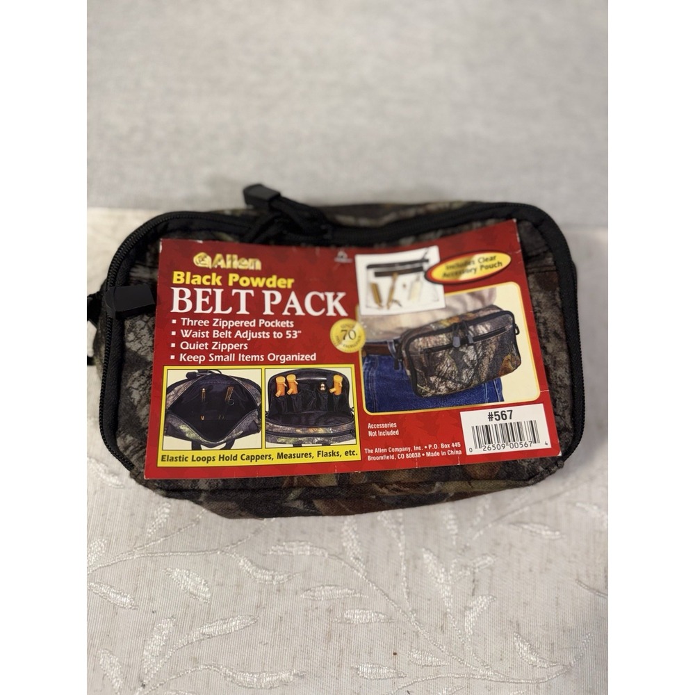 Allen black powder Belt Pack Bag Woodland Camo Real Tree 6"x9"x2"